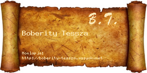Boberity Tessza névjegykártya